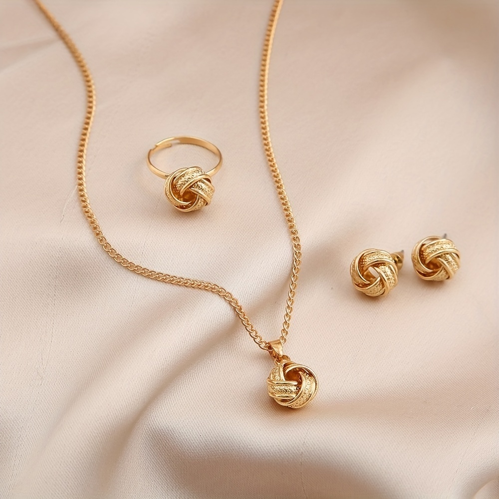 14k Gold Plated Boho Chic 4-Piece Jewelry Set - Picture 2 of 5